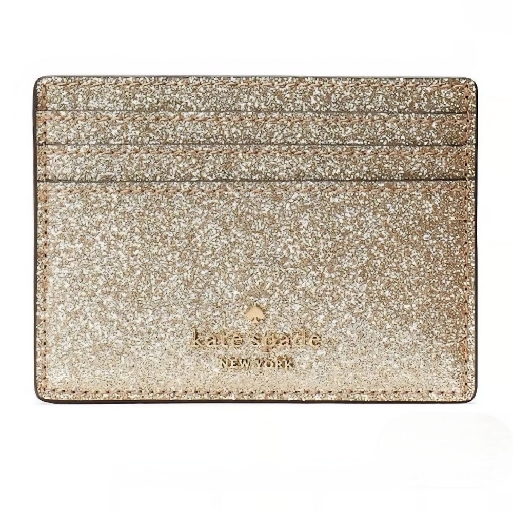 NWOT Kate Spade Sparkling Gold Card Holder